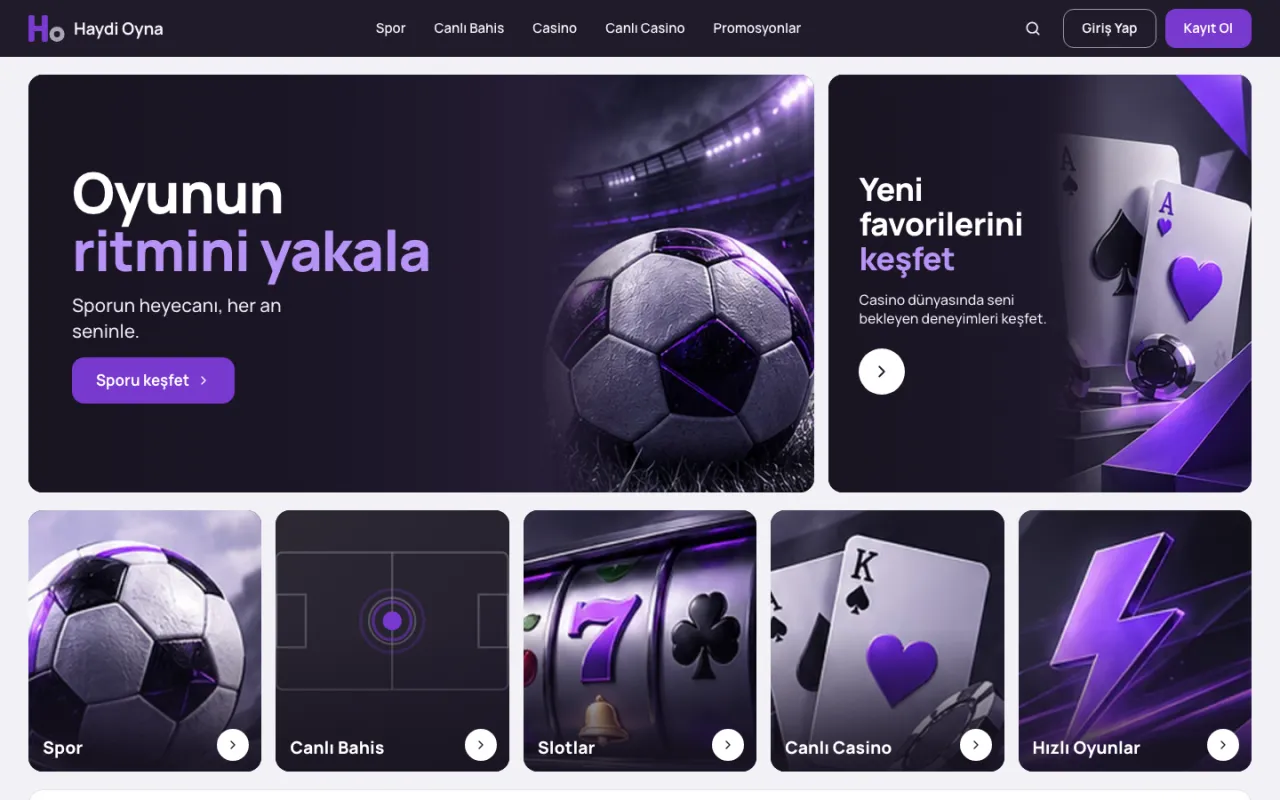 Masaüstü ana sayfa — gerçek ekran görüntüsü